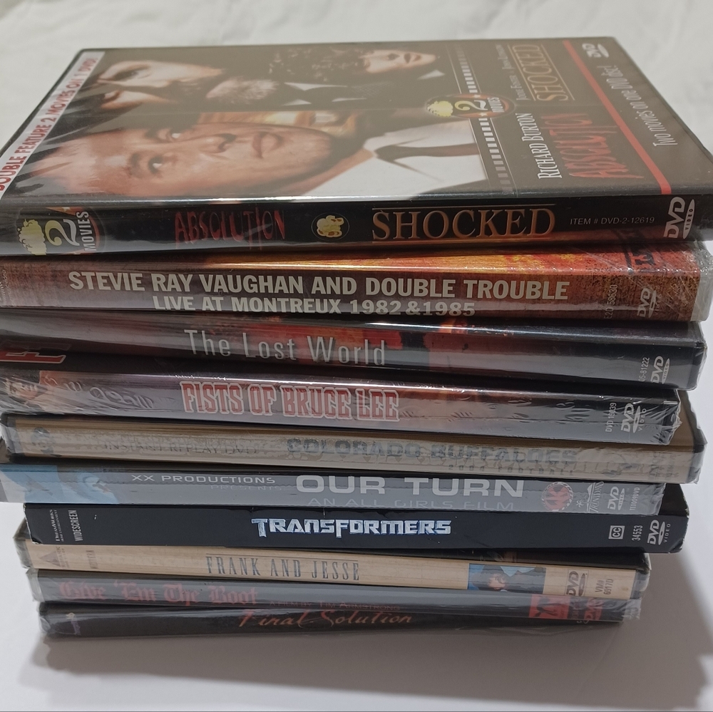 DVD Lot of 10 NEW, SEALED Bruce Lee, Richard Burton, Jodie Foster, Transformers+